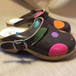 Moheda Toffeln leather clogs, made in Sweden